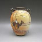 ショッピングエナメル オールドノリタケ エナメル盛マンオンキャメル花瓶