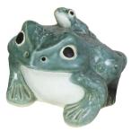 信楽焼 おしゃれ オブジェ 置き物 陶器 国産品 日本製 青蛙 子1匹 3号 2個セット