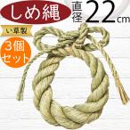 しめ縄 リース しめ縄飾り おしゃれ 人気 お正月飾り 玄関飾り 元旦 新年 天然素材 い草製 フラワーベース インテリア アレンジ 雲流丸〆 小 直径22cm 3個セット