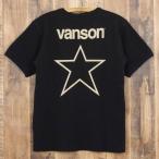ショッピングワンスター ポイント10倍 VANSON バンソン テレコ 半袖 Tシャツ メンズ ワンスター ブラック nvst-2408