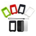 iGSPORT IGS800 シリコンケース カバー シリコン保護カバー + 液晶保護フィルム+ストラップ 画面保護 傷防止 光沢 PET フィルム 耐衝撃 カバー 紐