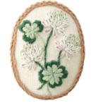 フランス刺しゅう ブローチキット シロツメクサ 9078 【KY】 オリムパス 刺しゅう キット