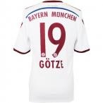 バイエルンミュンヘン 14-15 アウェイ 半袖レプリカユニフォーム　19.マリオ・ゲッツェ　【adidas|アディダス】クラブチームレプリカウェアー