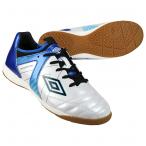 ジュニア アクセレイター TR JR WIDE IN　ホワイト×ブルー　【UMBRO|アンブロ】ジュニアフットサルシューズuf5sfcf1j-whbl