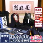 剣道 防具 セット JFPスタンダード 5ミリピッチ刺し「蒼龍」●印伝風面乳革「金・トンボ」プレゼント（●3年保証書・説明書）