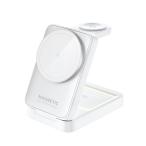 MagSafe ワイヤレス充電器 折りたたみ 3in1 マグネット式 QI 充電 iPhone 充電器 スマホスタンド ホワイト iPhone16 15 14 13 12 Airpods pro iWatch 15W