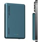 Magsafe 対応 モバイルバッテリー 軽量 超薄型 マグネット式ワイヤレス充電 10000mAh PD20W USB-c出力 ワイヤレス出力/USB-Cポート入出力/LED残量表示