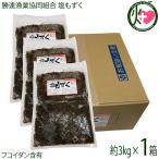 塩もずく3kg(容器)×1箱 勝連漁業協同組合 沖縄 土産 人気 もずく フコイダン