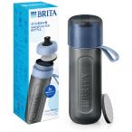 ショッピングブリタ [BRITA]ブリタ ボトル型浄水器 アクティブ ダークブルー 容量600ml(浄水フィルター付き 持ち運び 便利 透明 水)