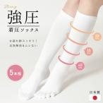 究極5本指 強圧 着圧ソックス 日本製 ナース 足裏サポート 圧着 加圧 靴下 ガッツマン 抗菌 防臭 看護 介護 学校 白 ホワイト ポスト投函送料無料