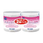 【送料無料・まとめ買い×60個セット】コットンラボ 抗菌 スタンダード 綿棒 紙軸タイプ 200本入 2個パック