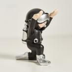 ダイバー置物ペン眼鏡ホルダー事務用品シルバー7x9.5x10cm