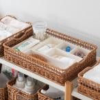 ショッピング仕切り 収納BOX 箱 ケース 樹脂製 ストック収納 ｜ 洗えるPPラタンバスケット ワイド浅｜W36.5×D26.5×H8cm  KEYUCA(ケユカ)