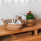 収納BOX 箱 ケース 樹脂製 バスケット ｜ 洗えるPPラタンバスケット オーバル｜W36.5×D26.5×H12cm  KEYUCA(ケユカ)