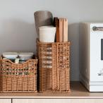 収納BOX 箱 ケース 樹脂製 小物入れ ｜ 洗えるPPラタンハンドル付きストッカー スリム深｜W15×D40×H24cm  KEYUCA(ケユカ)