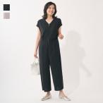 レディース コンビ オールインワン コンビネゾン 細見え 体型カバー 美脚効果 Vネック おしゃれ 通販|フレンチスリーブコンビネゾン KEYUCA(ケユカ)