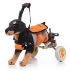 [NABESHI] 小型犬用車椅子 2輪歩行器 犬 犬用 ペット 歩行器 小型犬用 車椅子 補助輪 後足用 歩行補助 (茶色)