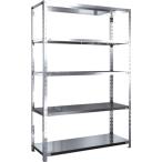 物品棚 ステンレス棚 ＴＲＵＳＣＯ　ステンレス棚　ＳＵＳ３０４製軽量棚　１２００ＸＤ４５０ＸＨ１８００　天地５段　  (SU3-6445)