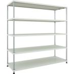 物品棚 パイプ棚 ＴＲＵＳＣＯ　スチールラック　フェニックスラック　１８００Ｘ６００　５段　Ｗ色　抗菌粉体塗装　  (PER-6665-W)