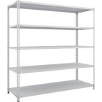 物品棚 軽量棚 ＴＲＵＳＣＯ　スチールラック　ＳＢＬ型抗菌塗装セミボルトレス軽量棚　Ｗ１８００ＸＤ６００ＸＨ１８００　５段　Ｗ色　  (SBL-6665-W)