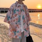 ショッピングリゾート アロハシャツ メンズ 半袖 カジュアルシャツ トップス 総柄 夏物 オシャレ  M-8XL