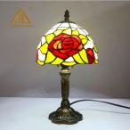 卓上ランプ 豪華 テーブルランプ卓上照明  ガラス工芸 ステンドグラス レトロ おしゃれ 綺麗なアンティーク 花柄 照明器具 LED対応