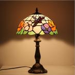 新品卓上ランプ アンティーク卓上照明 テーブルランプ ステンドグラス 豪華 花柄 綺麗な 照明器具 書斎 寝室 おしゃれLED対応ガラス工芸