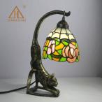 レトロ テーブルランプ 卓上ランプ ステンドグラス 北欧 ガラス工芸 アンティーク おしゃれ LED対応 書斎 寝室 綺麗な卓上照明