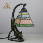 レトロ テーブルランプ 卓上ランプ ステンドグラス 北欧  創意ガラス工芸 アンティーク おしゃれ LED対応 書斎 寝室 綺麗な卓上照明