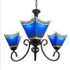 天井照明ステンドグラスペンダントラ...