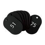 オープン工業 番号札 小判札 荷札 整理券 大 黒 25枚 51-75番 セット BF-52-BK