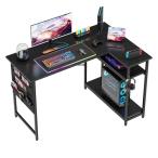 Alebert パソコンデスク ゲーミングデスク 幅107＊奥行80＊高さ74cm 机 L字デスク 勉強机 テーブル 作業机 ラック付きデスク
