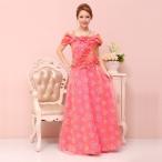 ロングドレスコサージュ半巻き風花柄...