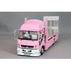 GCD 1/64 三菱 FUSO トラック ダブルデッカートレーラー ピンク