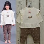 F.O.KIDS　ampersand　アンバサンド  スイーツワッフルのセットアップ風切替カバーオール 子供服 セール 25秋冬