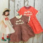 p.premier　ピードットプルミエ　フェルトロゴのリンガー半袖ティアードワンピース 子供服 セール 26春夏
