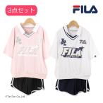 30%OFFセール FILA フィラ 水着 襟付きTシャツ 3点セット シンプル ロゴ 130-170cm 学校 プール 海水浴 女の子 キッズ ジュニア K 新作 2502 61