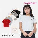 ショッピングlovetoxic 10％OFF LOVETOXIC ラブトキシック 半袖Tシャツ クロップド 女の子 半袖 Tシャツ キッズ ジュニア 140-160cm K 新作 2402 49