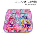 わんだふるぷりきゅあ ミニタオル3枚組 リアル柄 約16×16cm ポリエステル60％・綿40％ プリキュア タオル タオルハンカチ ハンカチタオル プチタオル 2024年版