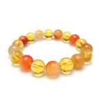 パワーストーンブレスレット シトリンクォーツAAA(11月誕生石)10ミリ カーネリアンAAAA(7月誕生石)10ミリ 魔除・厄除・金運 [サイズ選べ