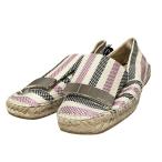 良品 sergio rossi セルジオロッシ sr1 ストライプ キャンバス スリッポン エスパドリーユ サイズ35 約22cm マルチカラー レディース 古着 中古