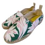  прекрасный товар 23SS MAISON KITSUNE mezzo n лисица × отель Ora n Piaa FLOWERS PRINT ESPADRILLES эспадрильи туфли без застежки 43 28cm соответствует мужской б/у одежда б/у 