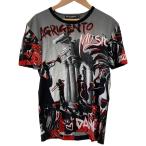 美品 DOLCE&GABBANA ドルチェ&ガッバーナ プリント 半袖 Tシャツ カットソー 46 グレー メンズ 古着 中古