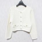 未使用 24SS GRACE CONTINENTAL グレースコンチネンタル オンライン完売モデル ツイードショートニットカーディガン 0124153068 38 レディース 古着 中古