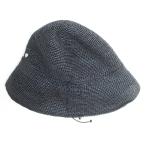 美品 HELEN KAMINSKI ヘレンカミンスキー ラフィアハット 帽子 ブラック レディース 古着 中古