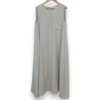 美品 23SS ebure エブール ウールブレンド ノースリーブ ロングワンピース 37103005133264 サイズ36 グレーベージュ系 レディース 古着 中古