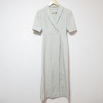 美品 23SS FRAYI.D フレイアイディー ショールカラーラップ風ワンピース 半袖 ロングドレス FWFO231064 1 ベージュ レディース 古着 中古