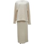 美品 22SS Ron Herman ロンハーマン ニットカットソー タイトロングスカート セットアップ XS ベージュ レディース 古着 中古