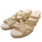 良品 ANTEPRIMA アンテプリマ ジュウトストラップ ウェッジソール サンダル サイズM 約23.5cm ベージュ レディース 古着 中古