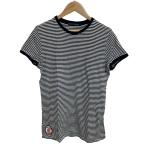 新品同様 ラルフローレン RALPH LAUREN リンガーボーダーTシャツ ネイビー サイズL ホワイト ネイビー レディース 古着 中古
